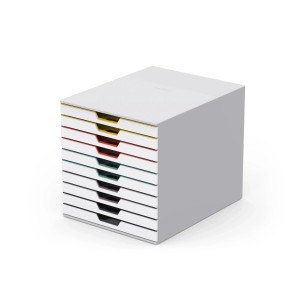 Durable Schubladenbox A4 Varicolor Mix mit 10 Fächern in verschiedenen Farben zur Aufbewahrung.