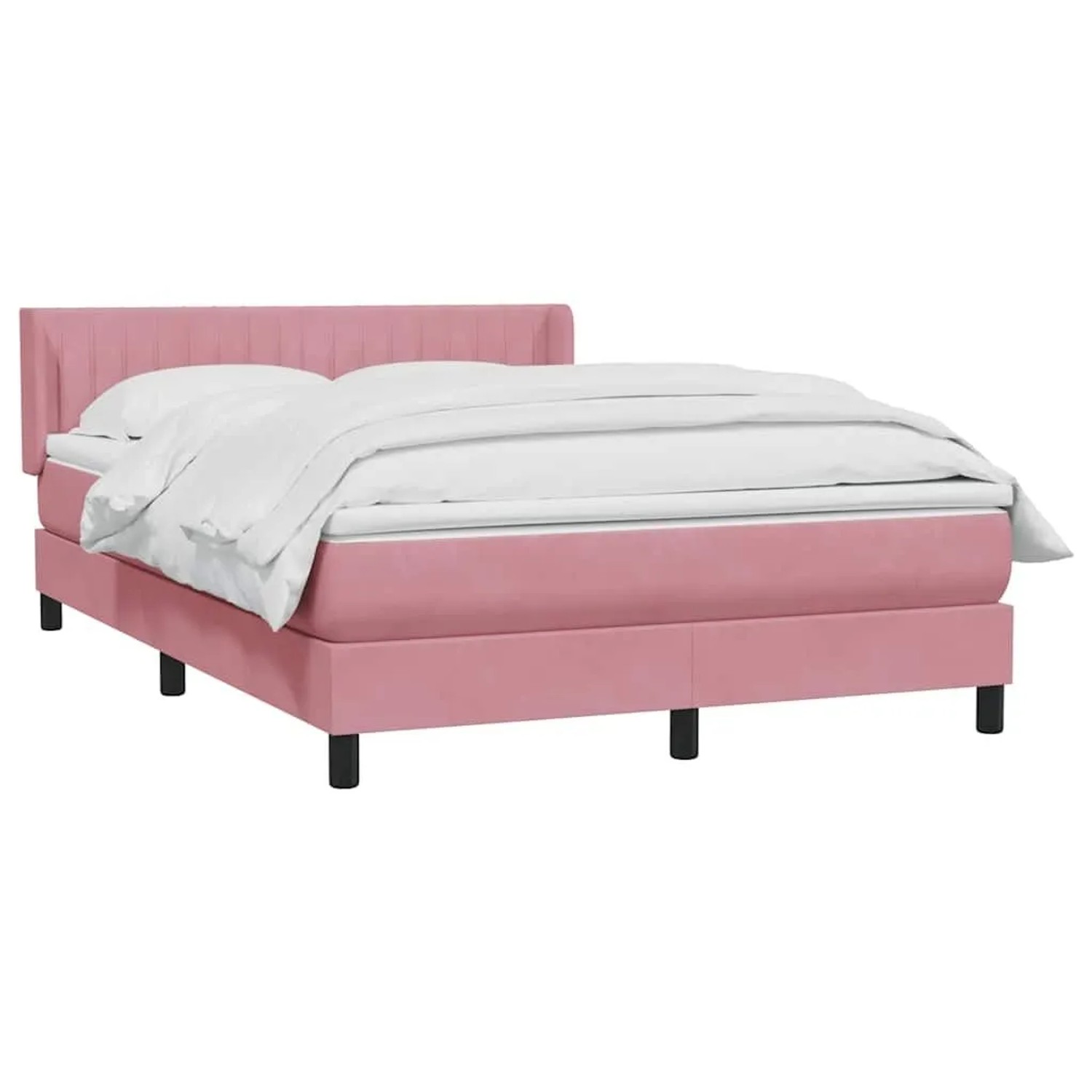 vidaXL Boxspringbett mit Matratze Rosa 160x220 cm Samt 3318332 günstig online kaufen