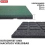 Floordirekt Fallschutzmatte Elastikmatte Fallschutzplatte mit Drainage 50 x 50 x 2,5 cm Grün_5