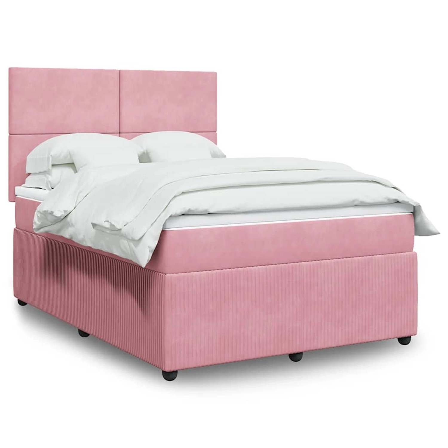 vidaXL Boxspringbett mit Matratze Rosa 140x200 cm Samt 3294657 günstig online kaufen