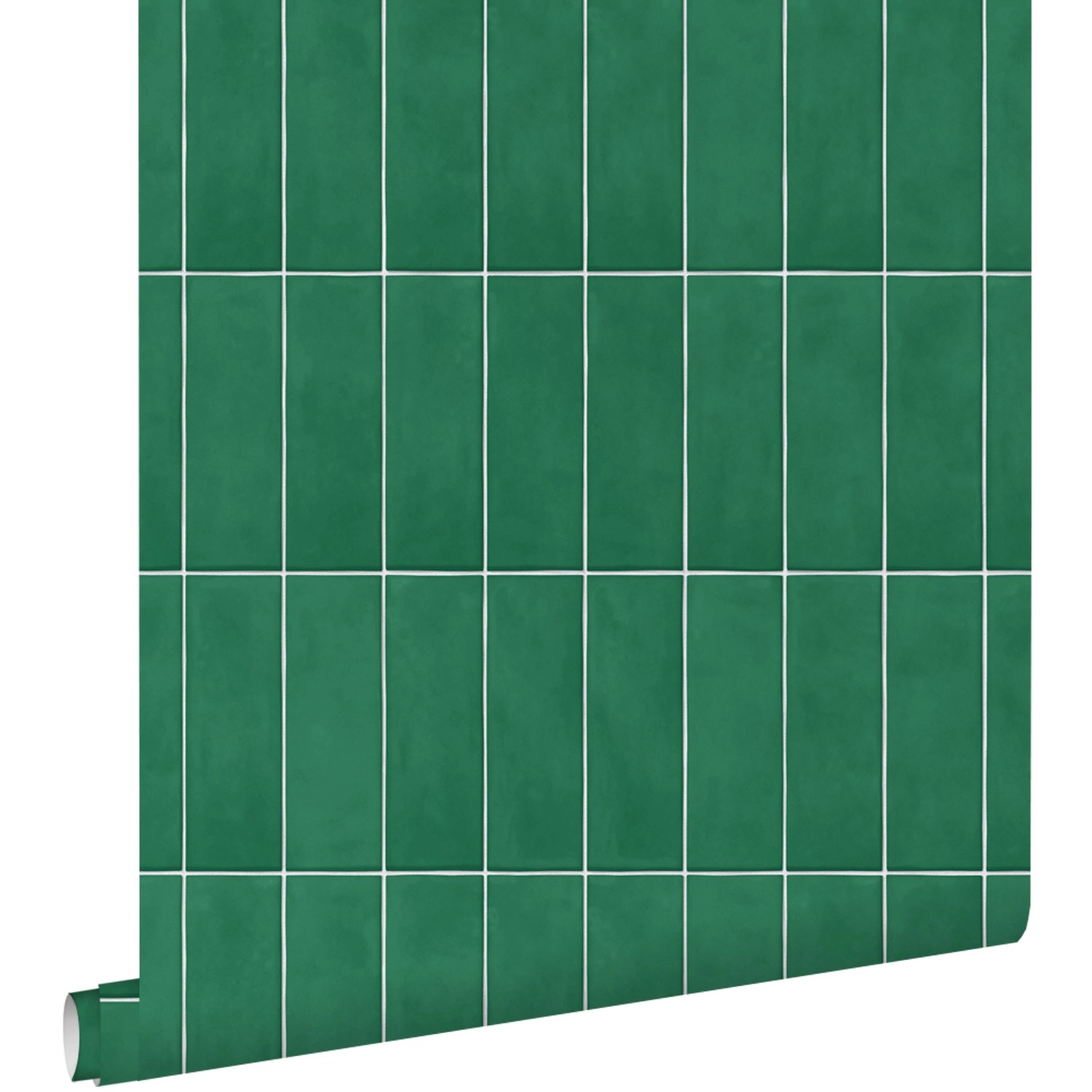 ESTAhome Tapete Fliesenmuster Dunkelgrün 50 x 900 cm günstig online kaufen