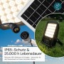 LUXULA LED Solarstrahler, 1650lm, kaltweiß, mit Solarpanel und Anschlusskabel, geeignet für Garten und Außenbereiche.