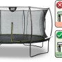 Schwarzes EXIT Silhouette Trampolin D427cm mit Sicherheitsnetz und Fußschutzsystem.