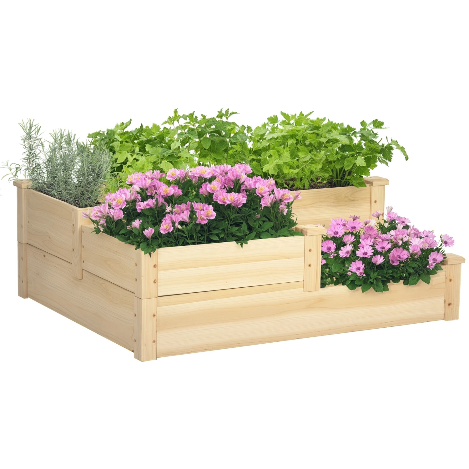 Thumbnail - Outsunny Gartenbeet Tanne Naturholz 108L x 88B x 36H cm