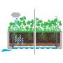 Illustration des Selbstbewässerungssystems für das furnicato Hochbeet mit Spalier.