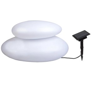 Dapo Solar Dekoleuchte Duo Stein mit Panel Kunststoff IP44