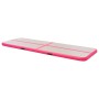 Aufblasbare Gymnastikmatte aus PVC, rosa-grau, 400x100x10 cm. Für Sport & Fitnessgeräte.