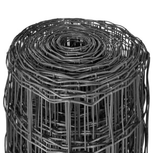 vidaXL Eurozaun Stahl 25 x 0,8 m Grau 142514