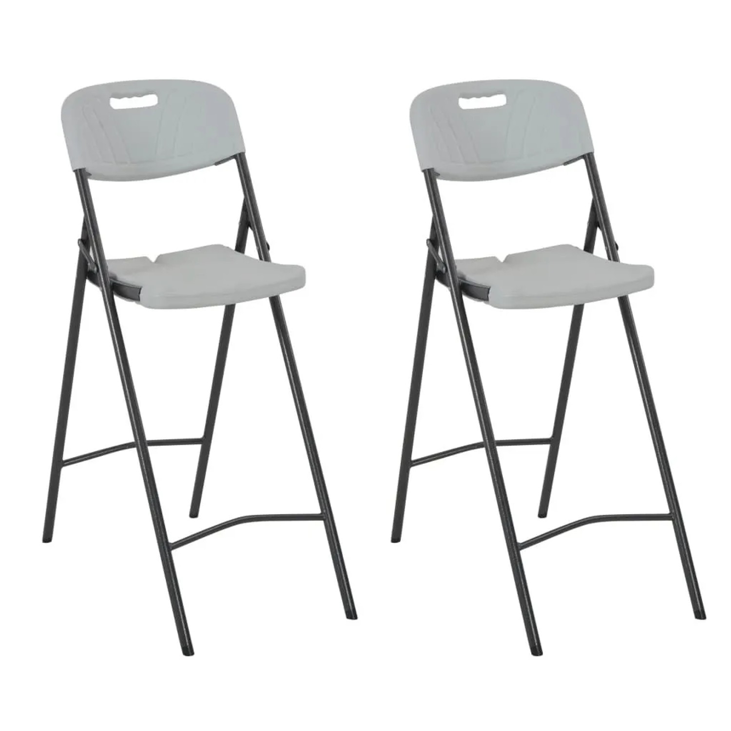 vidaXL Klappbare Barstühle 2 Stk HDPE und Stahl Weiß 44561
