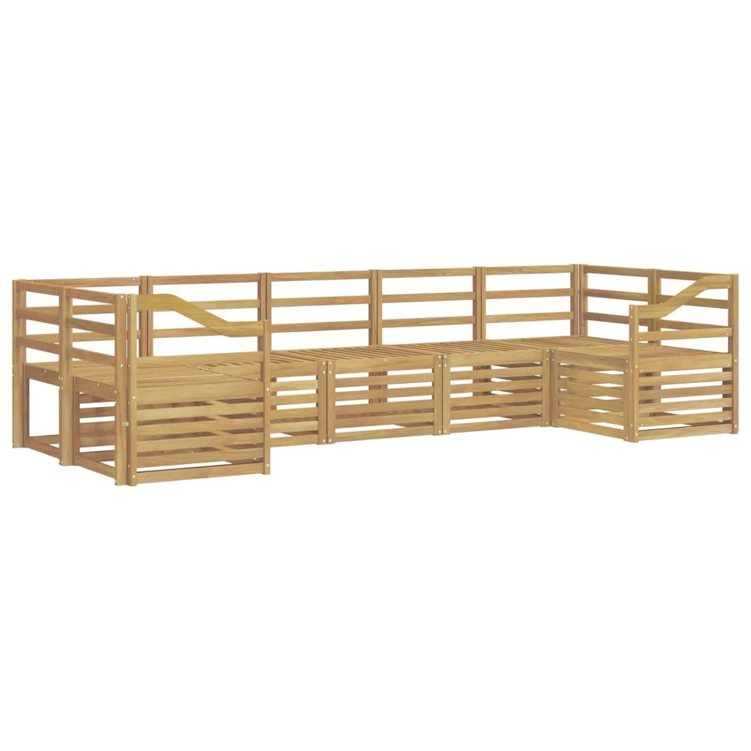vidaXL Outdoor-Sofagarnitur 7-Tlg Weiß 304 x 126,5 x 73 cm 3392449
