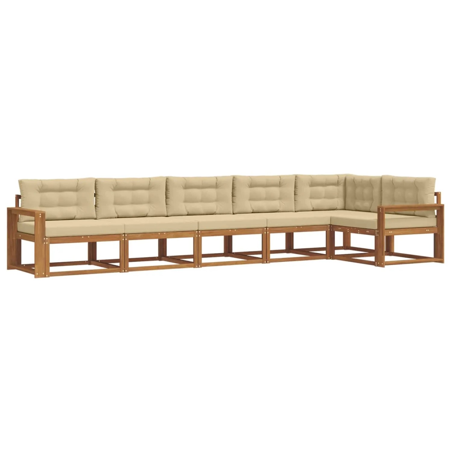 vidaXL Outdoor-Sofagarnitur mit Kissen 6-Tlg Natur und Beige 3367656