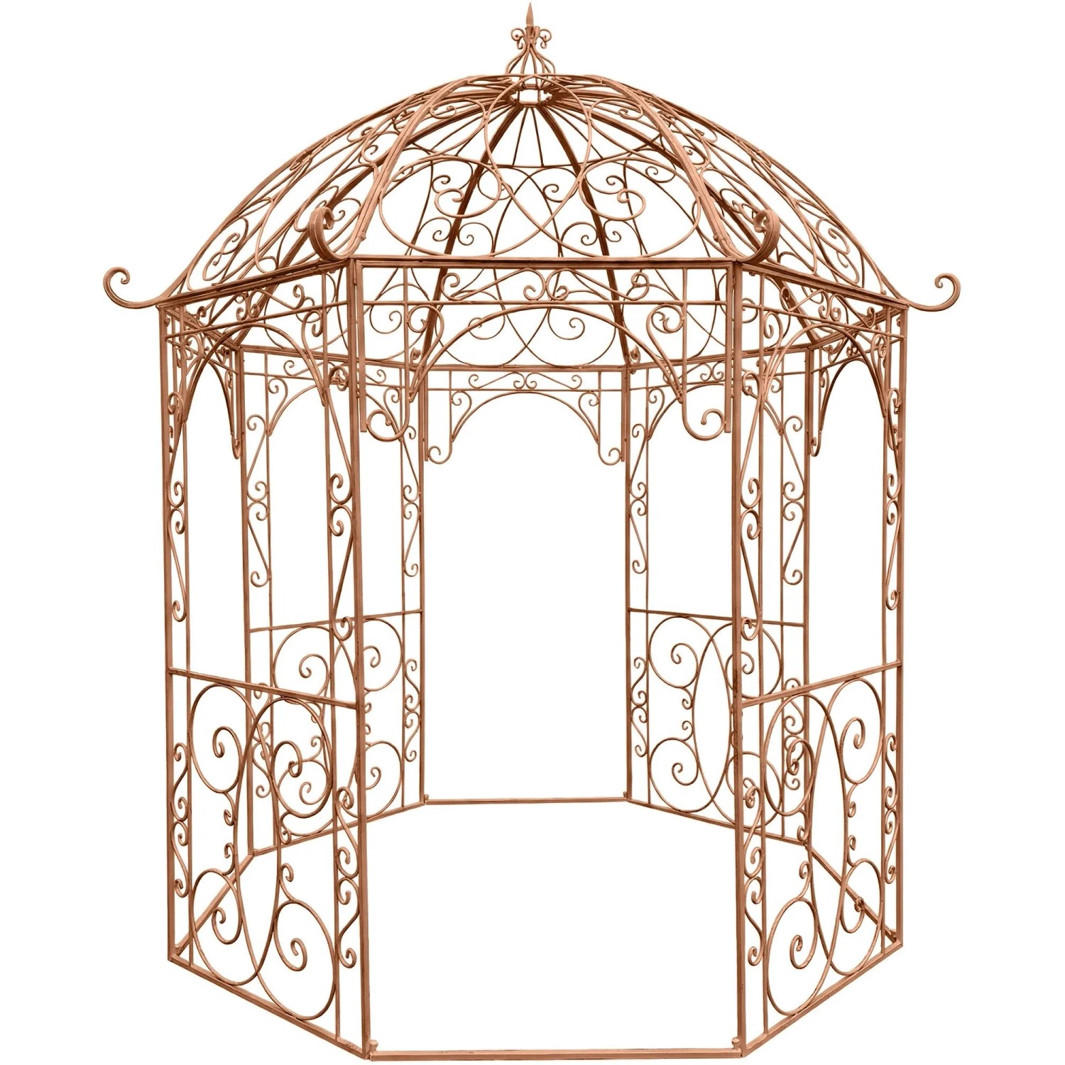 DELUKE Pavillon LIV Antik 284x263x313cm Metall Antik-Braun Gartenpavillon Zierpavillon Gartendeko