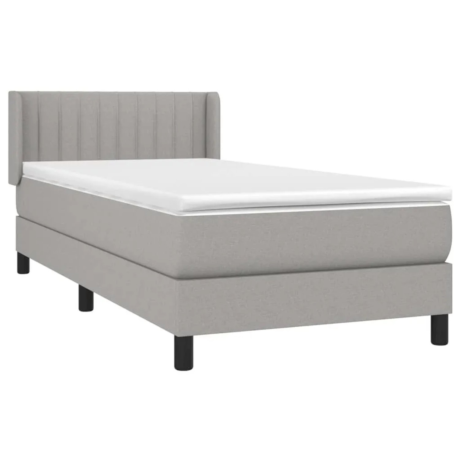 vidaXL Boxspringbett mit Matratze Hellgrau 100x200 cm Stoff 3129849 günstig online kaufen