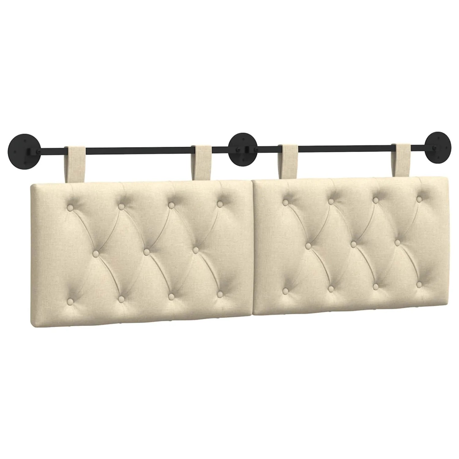vidaXL Hängevorderseite Wandmontiert Creme 150 x 55 x 7 cm Stoff 42032131