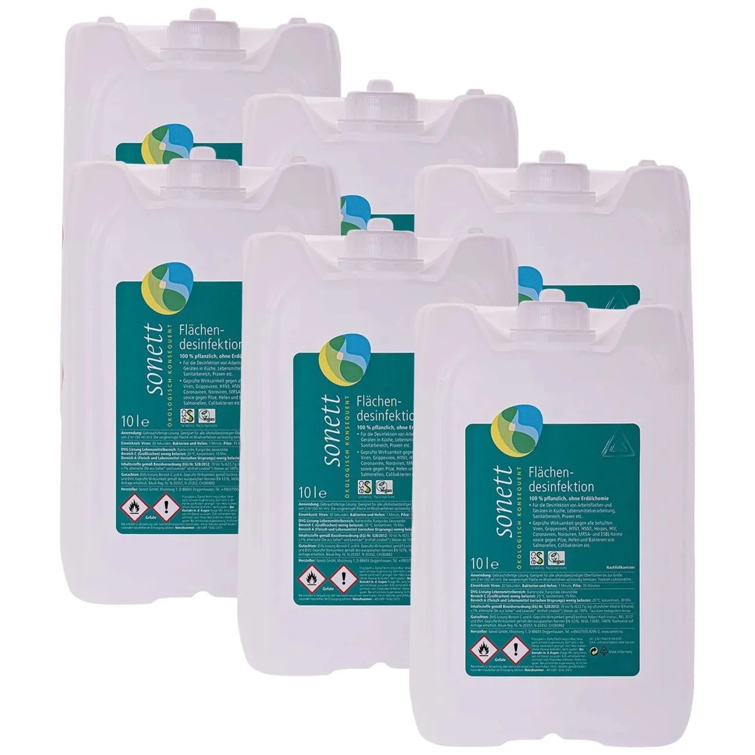 Sonett Flächendesinfektion 6 X 10 Liter Dvg Gelistet