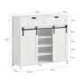 Weißes SoBuy Sideboard FSB74-W mit Schiebetüren, Schubladen und Regalfächern. Ideal als Küchenschrank oder Kommode.