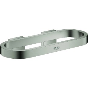 Grohe Handtuchring Selection, Hard Graphite gebürstet, zur Wandmontage im Bad.
