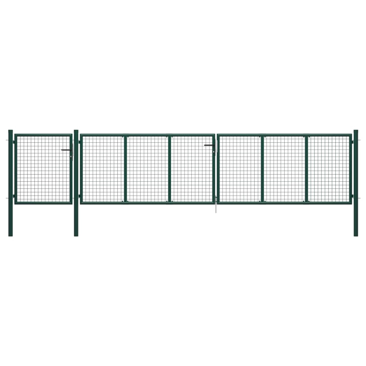 vidaXL Gartentor Stahl 500x100 cm Grün 144317 günstig online kaufen