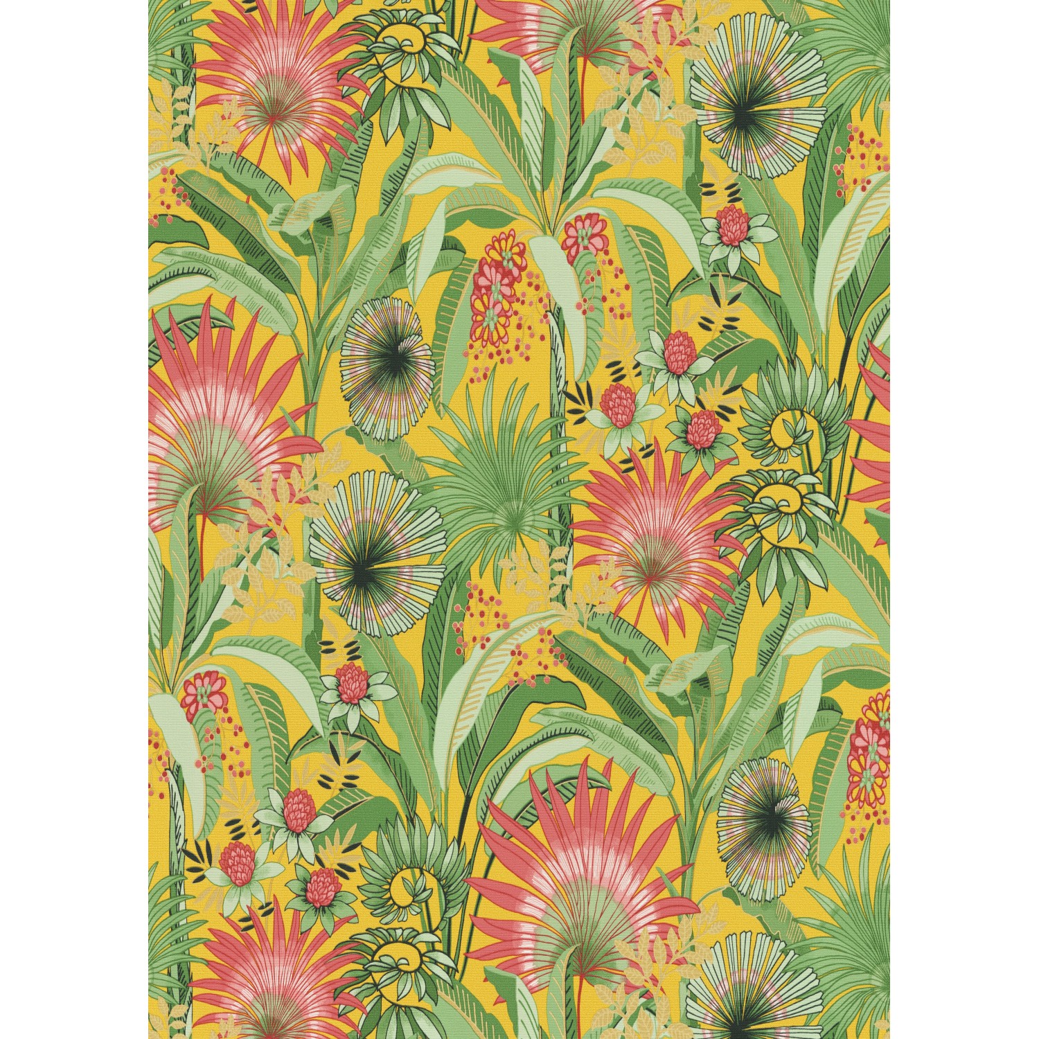 Erismann Vliestapete Martinique Flower Power 10,05 m x 0,53 m Gelb günstig online kaufen