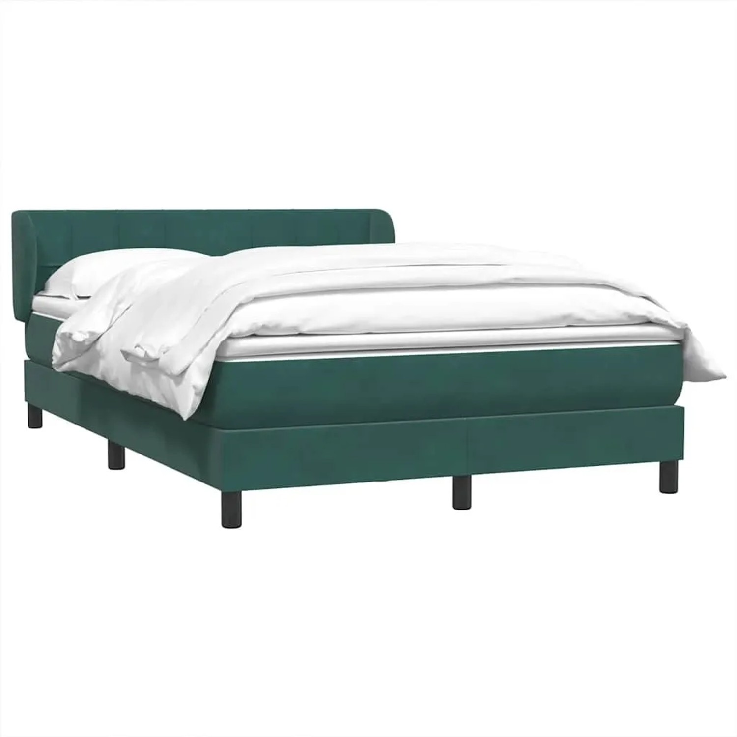 vidaXL Boxspringbett mit Matratze Dunkelgrün 160x210 cm Samt 3317532 günstig online kaufen
