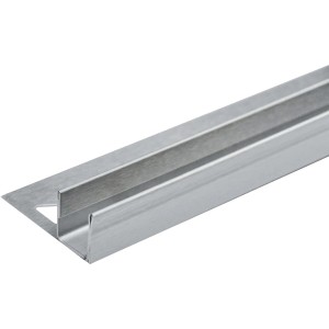 Dural Glas-Gefällekeil Shower-GK Links, 98cm, Edelstahl Fliesenschiene für Glasaufnahme am Boden.