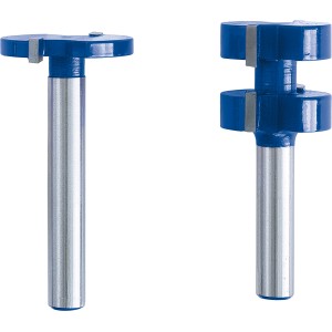 LUX HM Oberfräser-Set, 2-teilig, für Holzbearbeitung mit Scheibennut- und Federnutfräser.