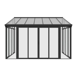 Vente-unique Selbsttragende Pergola Mathilda Anthrazitgrau 426 cm