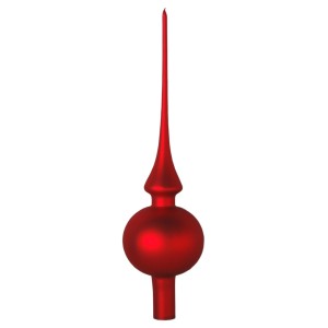 Krebs Glas Lauscha Weihnachtsbaumspitze Rot Matt Uni 1-tlg. 26cm