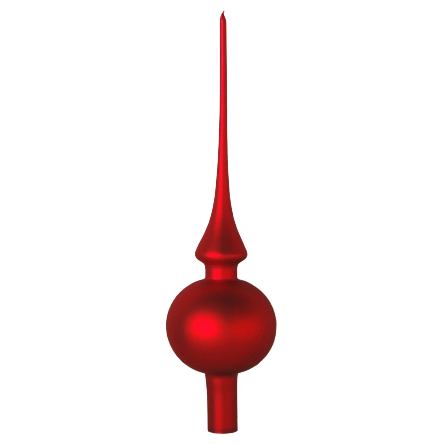 Krebs Glas Lauscha Weihnachtsbaumspitze Rot Matt Uni 1-tlg. 26cm