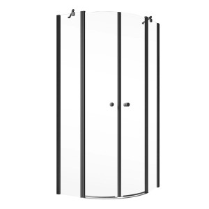 Schulte Runddusche Garant 2.0, 90x90 cm, mit schwarzem Rahmen. Moderne Duschkabine für das Badezimmer.