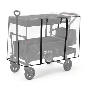 Sekey Regenschutzhülle für Bollerwagen 110x60x75cm, transparenter Wetterschutz.