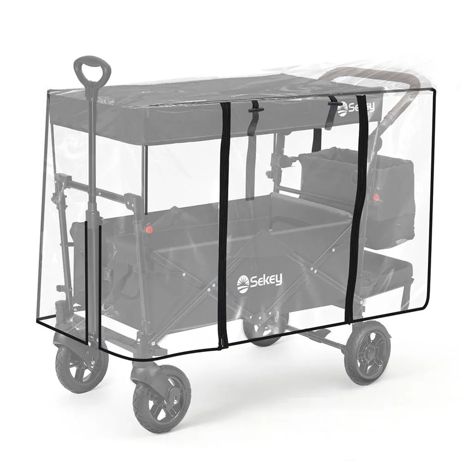 Sekey Regenschutzhülle für Faltbarer Bollerwagen mit Dach 110 x 60 x 75 cm