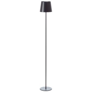 Schlanke, schwarze LED-Stehleuchte Kaami, 130 cm hoch, für den Außenbereich.