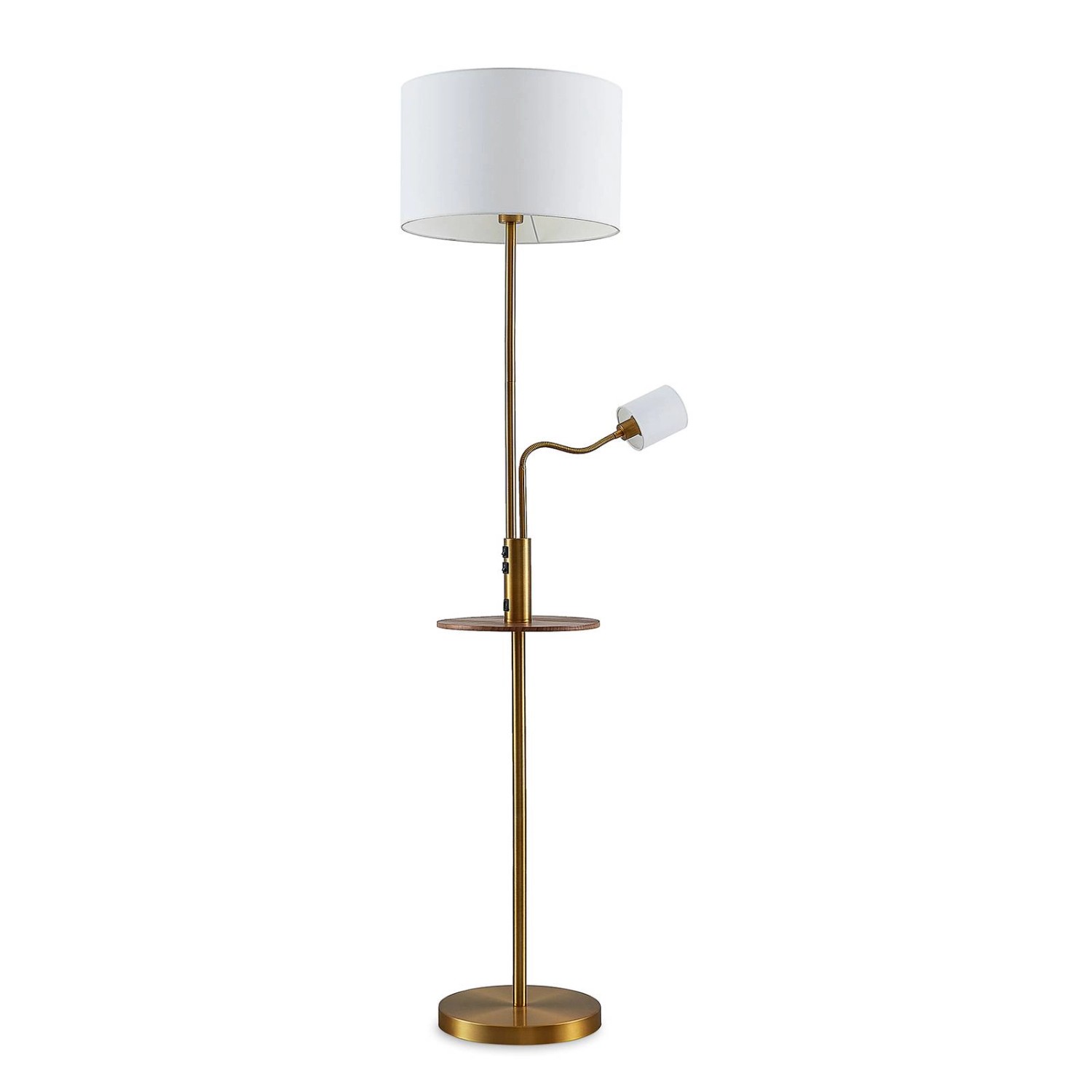 Lindby Stehlampe Aovan 9627406mit USB Anschluss Modern in Bronze aus Metall 1-flammig E27 Wohnzimmerleuchte