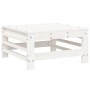 Weißer Gartenhocker/Tisch aus Kiefernholz, Teil des vidaXL Lounge-Sets.