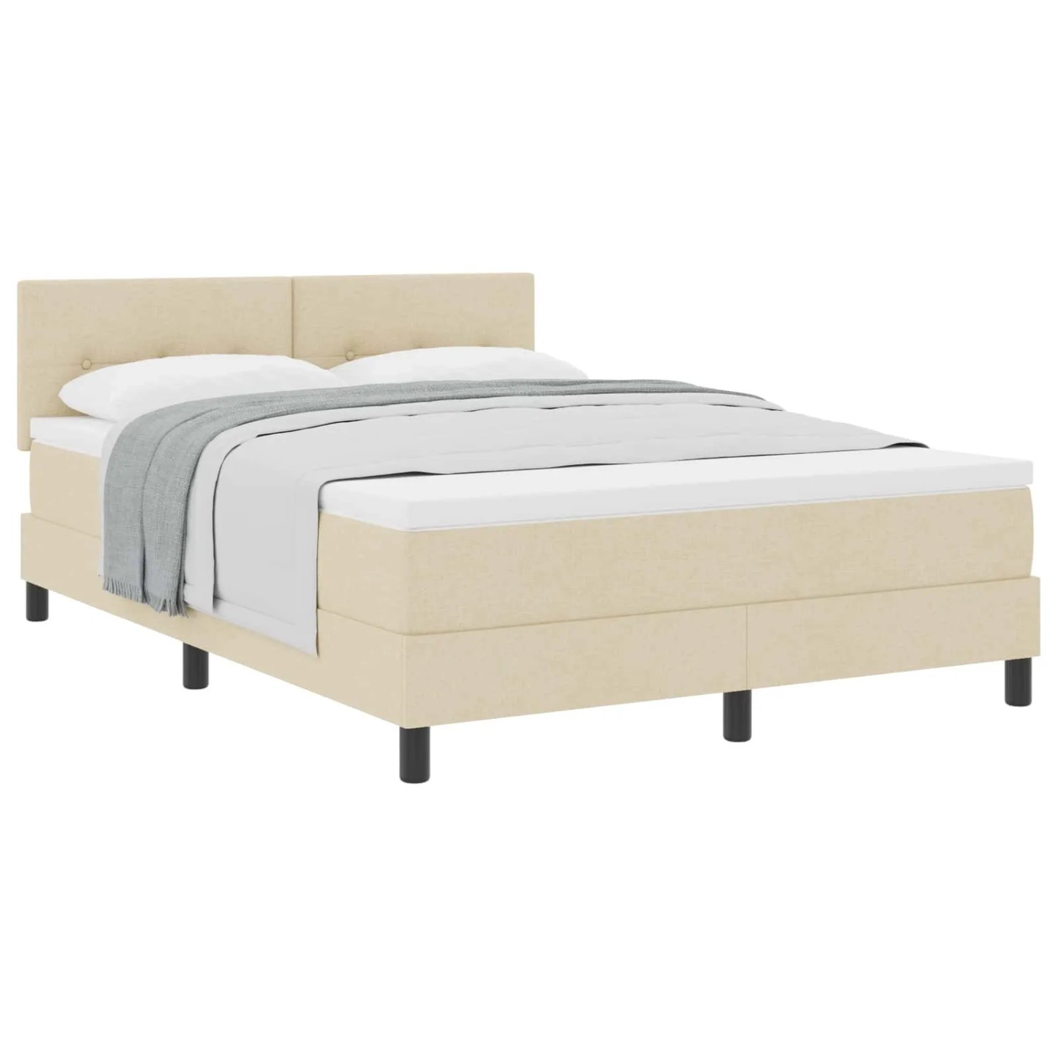 vidaXL Boxspringbett mit Matratze Creme 160 x 200 cm Stoff 3338704 günstig online kaufen
