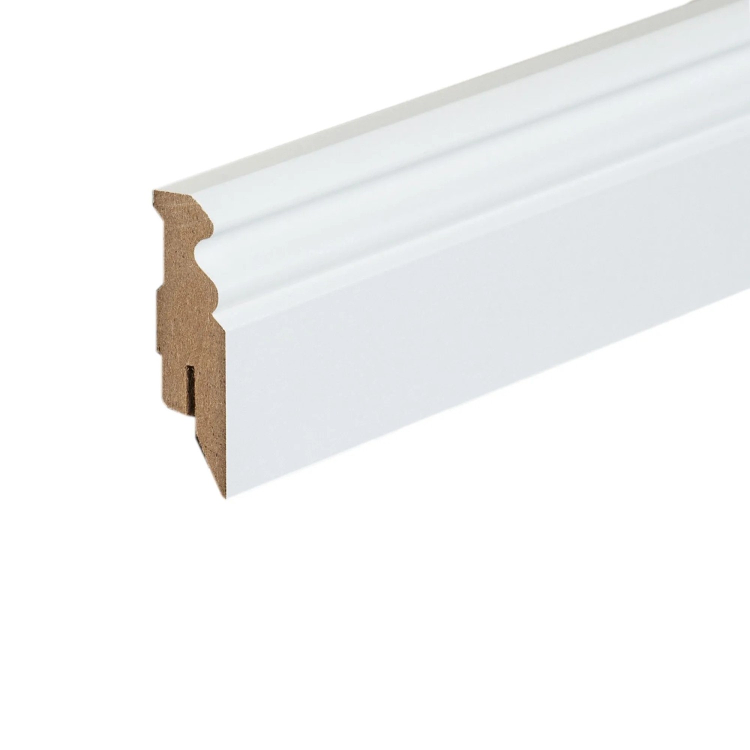 Hamburger Sockelleiste mit Clipfräsung 2.500 x 16 x 58 mm Weiß-Grundiert