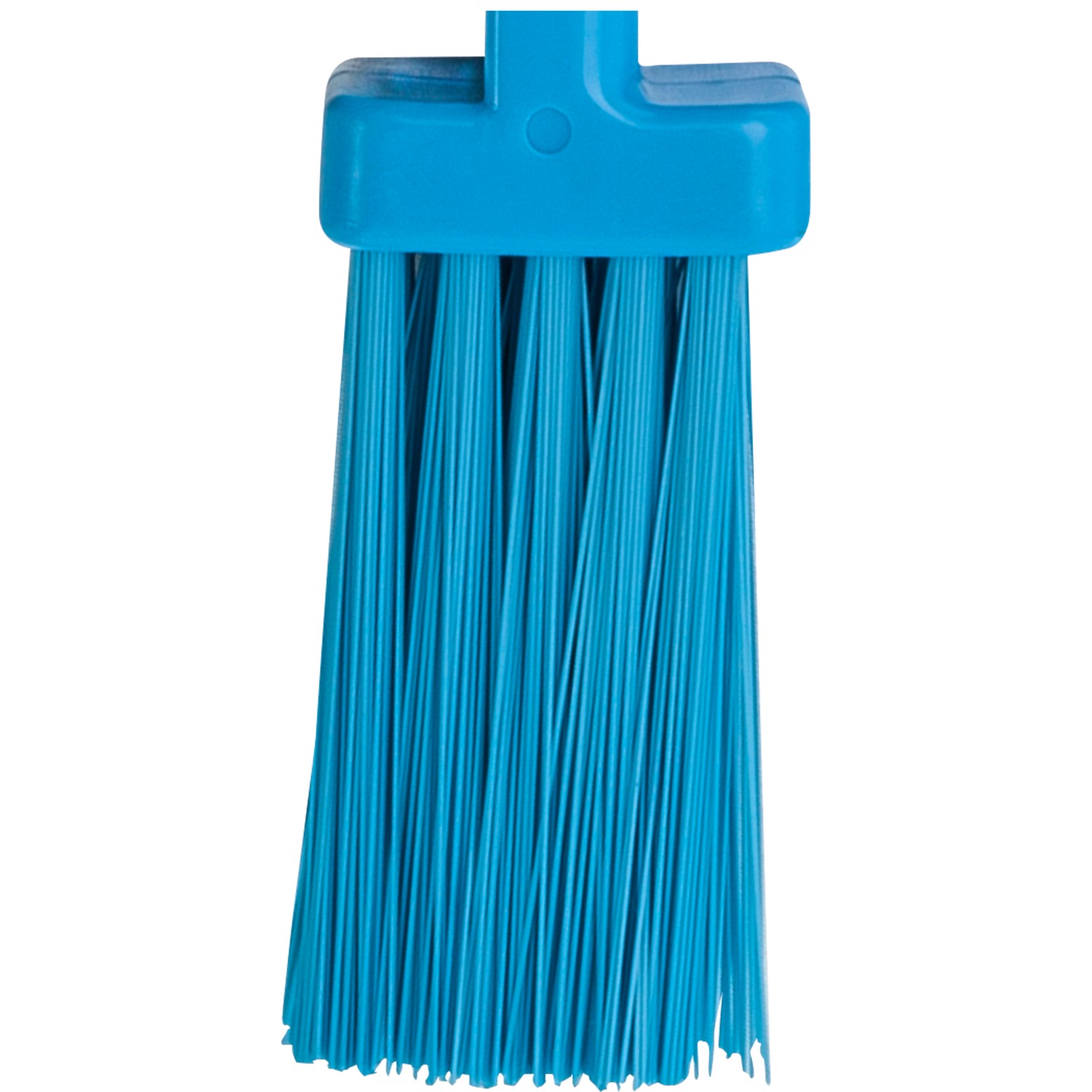 Detailaufnahme: Blauer OBI Dachrinnenbesen 2-in-1 mit Borsten, Reinigungsgerät.