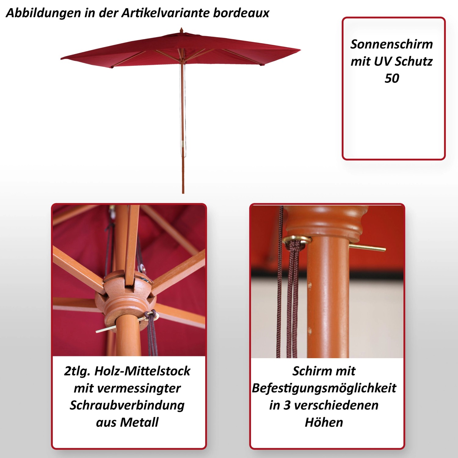 MCW Sonnenschirm Lissabon 2x3m Anthrazit kaufen bei OBI