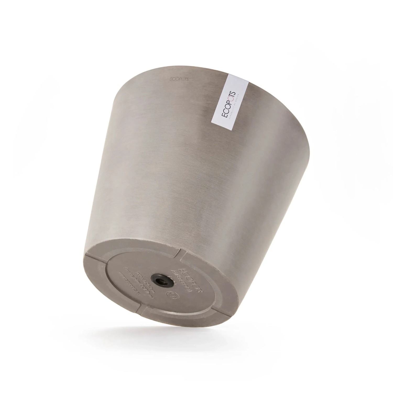 Ecopots Amsterdam Pflanztopf, braungrau, 40 cm, für Innen- und Außenbereich.
