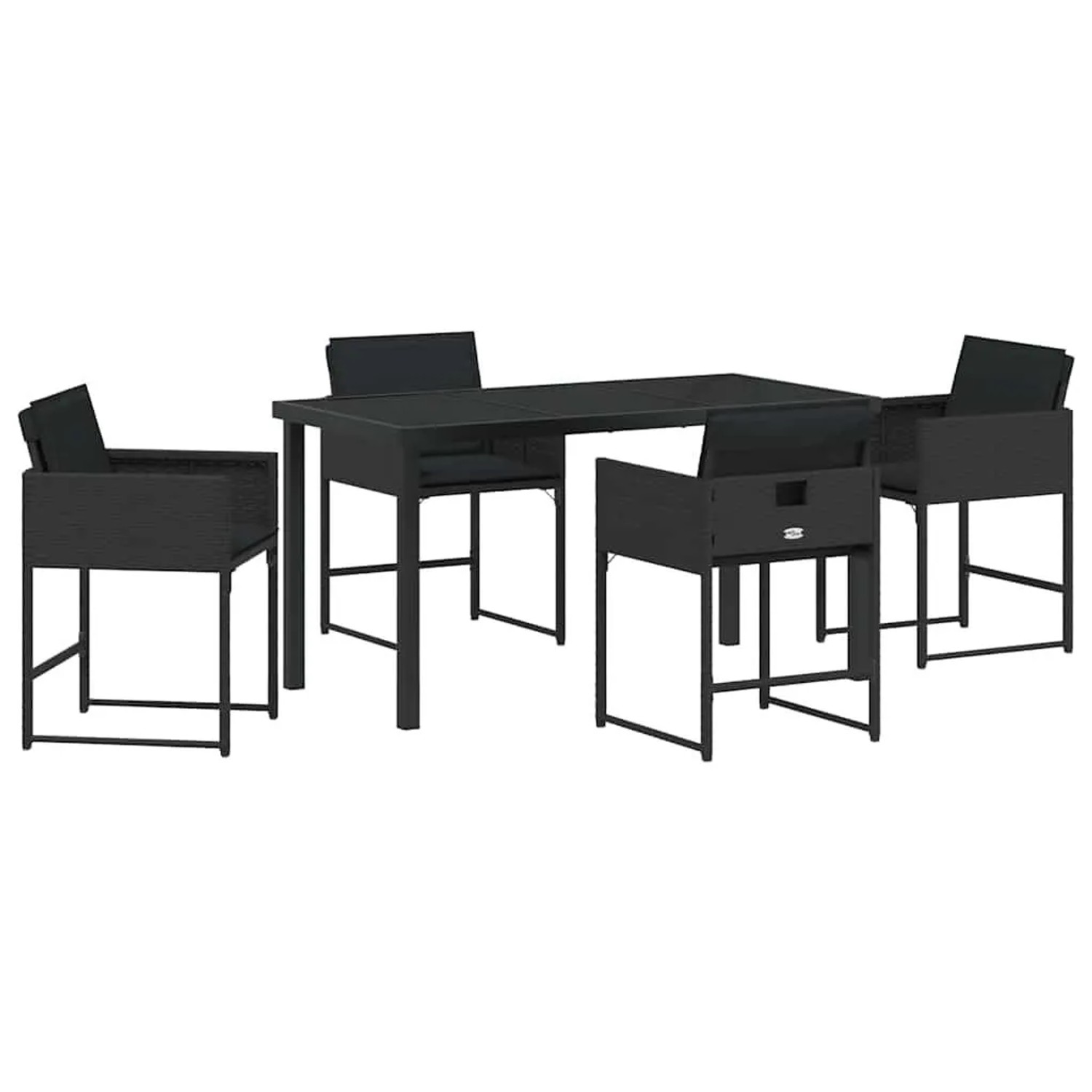 vidaXL Garten Essgruppe 5-Tlg Schwarz Poly-Rattan 3380718 günstig online kaufen