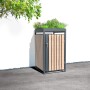 Westmann Mülltonnenbox Planta für 1x240L Tonne, anthrazit mit Holzoptik und Pflanzdach.