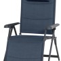 Dunkelblaue Siena Garden Campingrelaxliege Premium XL mit Kopfkissen und anthrazitfarbenem Gestell.
