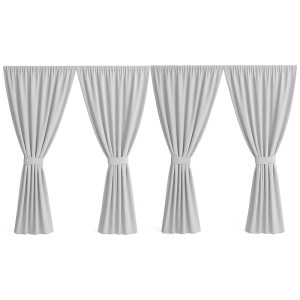 Grauer Setgarden Outdoor Vorhang (4er Set) für Balkon, Terrasse & Pergola.