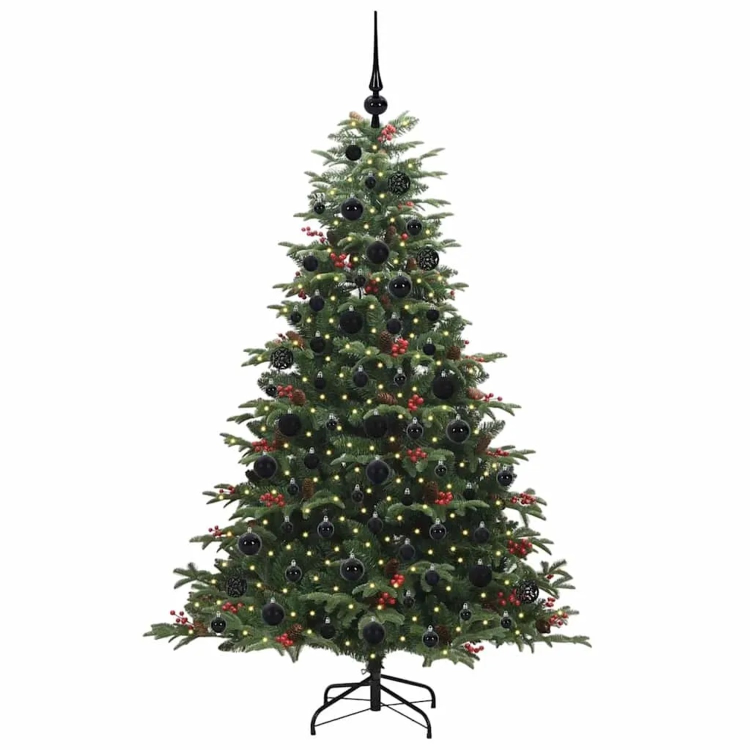 vidaXL Künstlicher Weihnachtsbaum mit 300 LEDs mit Ständer Grün 180 cm 3395551