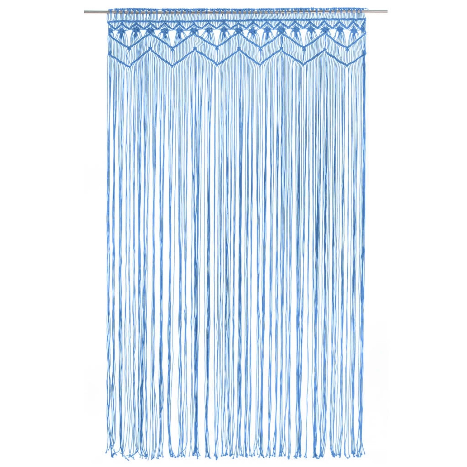 vidaXL Makramee Vorhang Blau 140x240 cm Baumwolle Modell 4 günstig online kaufen