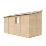 Timbela Anbau-Gartenhaus M340 aus Holz, 8 m², ohne Seitenwand und Boden.