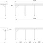 Technische Zeichnung Palmako Einzelcarport Karl, Maße: 360x762cm, grau, tauchgrundiert.