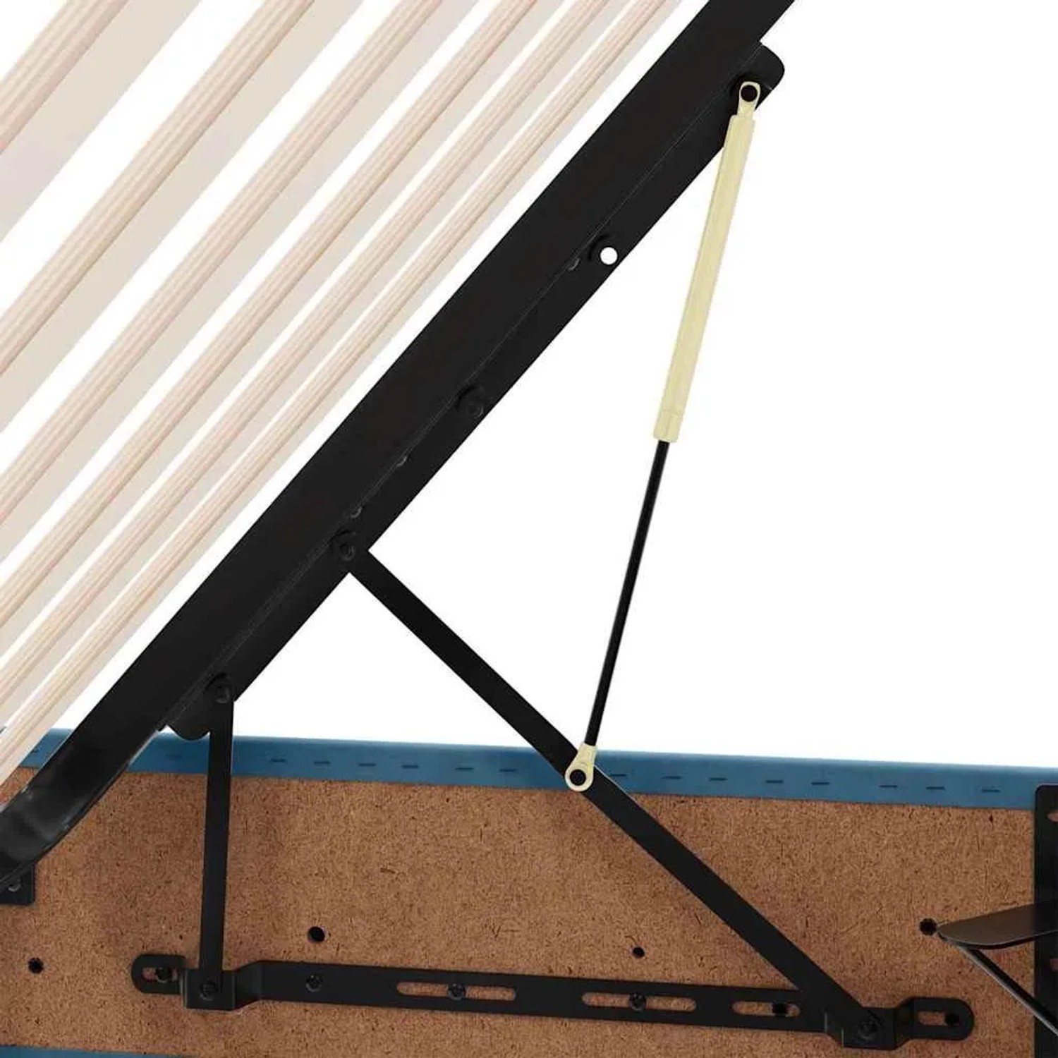 vidaXL Bett mit LED-Lichtleisten Dunkelblau 200 x 200 cm Samt 3371607_16