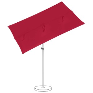 Suncomfort Marktschirm, 140 cm, rot-weinrot, mit Handöffner und UV 50+ Schutz.
